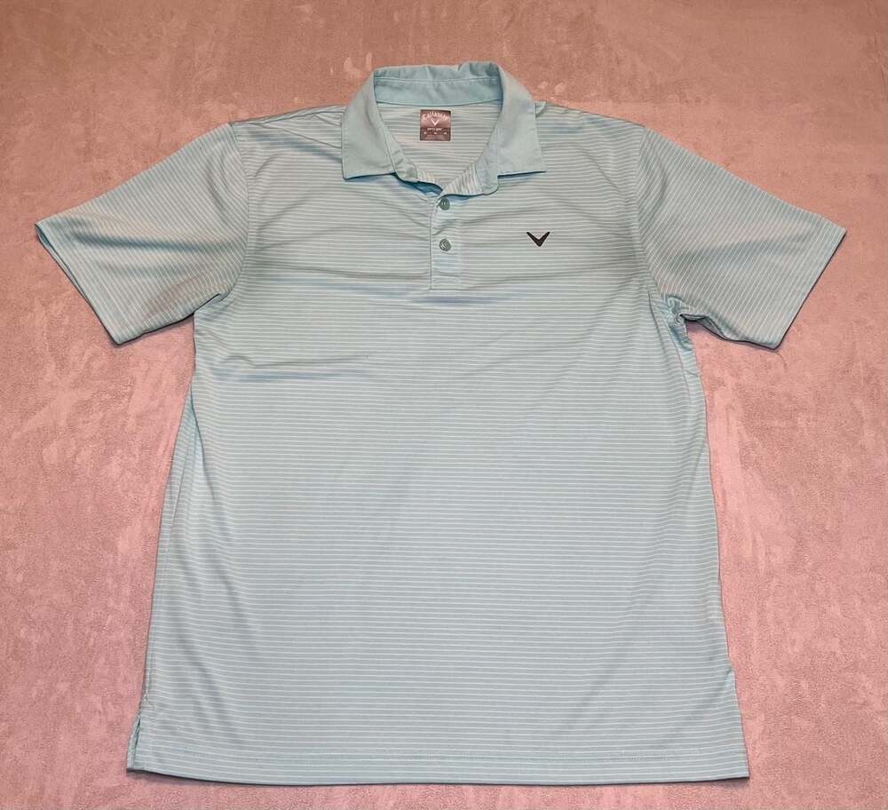 Callaway Opti-Dri Striped Short Sleeve Golf Polo Shirt Size M